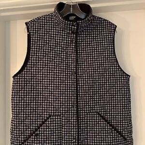 Women’s Quilted Black & White Plaid Vest